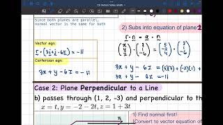913 C5 54 Eqn of Plane Case 1amp2 Tutorial Q17b amp c [upl. by Emery]