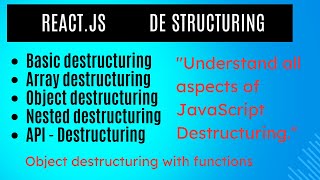 ReactjsJavaScriptDestructuring with Array and ObjectsNested Destructuring reactjs javascript [upl. by Okime]