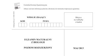 Matura Biologia  maj 2013  poziom rozszerzony  CKE [upl. by Luoar]