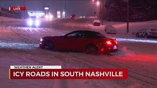 Icy roads in South Nashville TN [upl. by Nadnerb]