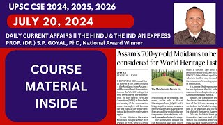 Course Material Inside  Daily UPSC Current Affairs  July 20 2024 [upl. by Notlaw886]