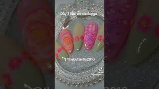 Day 3 of 14 days Nail art challenge hosted by Missu nails on Facebook nailart rosenails nails [upl. by Yhtommit]