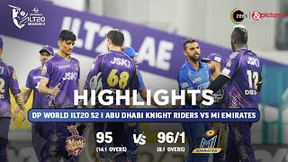 ILT20 S2  हिंदी  HIGHLIGHTS  Abu Dhabi Knight Riders VS MI Emirates  T20 Cricket  23rd Jan [upl. by Denyse65]