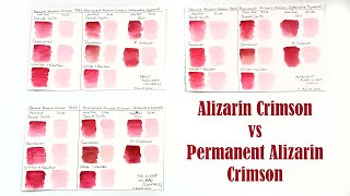 Alizarin Crimson vs Permanent Alizarin Crimson Whats the Difference Lightfast Test Results [upl. by Hteazile939]