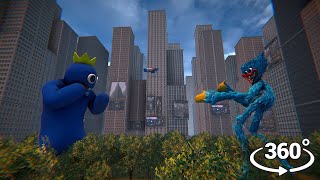 VR 360 Giant Blue vs Huggywuggy in the city [upl. by Adnirb]