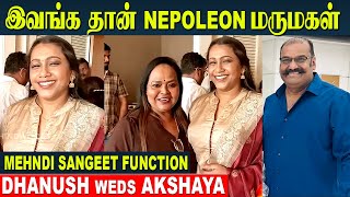 Nepoleone Son Dhanoosh And Akshaya Marriage Celebration  Mehndi  Kushboo  Meena  Kala Master [upl. by Odell]