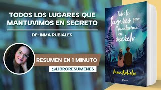 Todos los lugares que mantuvimos en secreto de Inma Rubiales  Libro Resumen [upl. by Atekan51]