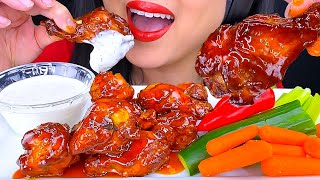 ASMR CHICKEN WINGS EXTRA SAUCY SAVORY EATING SOUNDS EATING SHOW  ASMR Phan [upl. by Valtin]