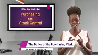 Office Administration  Grade 10 The Duties of the Purchasing Clerk [upl. by Kisor723]