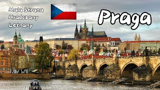 Praga  Czechy walking tour Prague  Czech Republic Mala Strana Hradczany Letnany [upl. by Brooke]