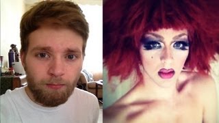 DRAG QUEEN MAKEUP Male to Female transition [upl. by Hepzi]