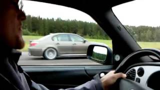 BMW M5 E60 Tuned vs Saab 93 Cab Tuned 100260kmh [upl. by Ridgley]