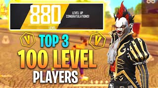 Top 3 Highest 100 Level Players You Dont Know 😱  Free Fire [upl. by Pathe185]