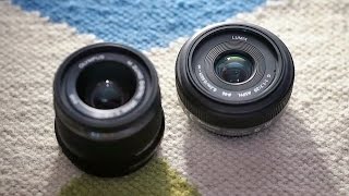 Panasonic 20mm f17 vs Olympus 25mm f18 Micro 43 lens [upl. by Nairod]