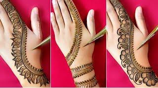 Top 3 stylish back hand mehndi design  easy mehndi design  mehndi ka design mehndi design mehndi [upl. by Dearborn]