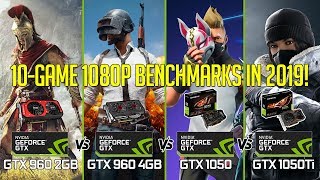 GTX 1050ti vs 1050 vs 960 4GB vs 960 2GB in 10 GAMES 1080p [upl. by Navy824]