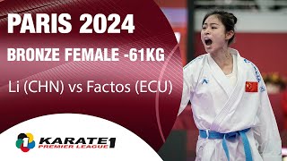 Best Bouts of Paris 2024  Li CHN vs Factos ECU  WORLD KARATE FEDERATION [upl. by Nanah]