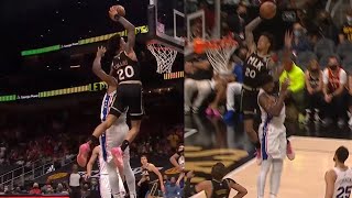 John Collins just OBLITERATED Joel Embiid with this MONSTROUS dunk 😲 [upl. by Aivital]