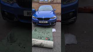 Front splitter install 🔥 bmw bmwuk bmw4series f36 f32 4series m4 estroilblue bmwf30 f30 [upl. by Haidebez899]