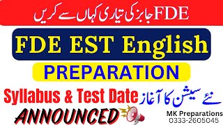 FDE EST Jobs 2024  FDE EST English Jobs Preparation  FDE EST English Past Paper amp Syllabus 2024 [upl. by Nevaj]