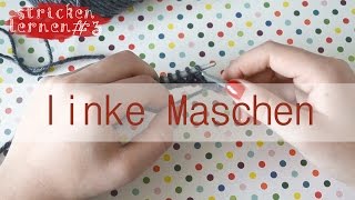 Linke Maschen stricken  Purl Stitch  Stricken lernen Learn how to knit [upl. by Asirrak171]