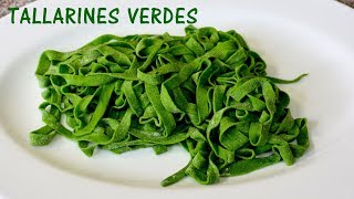 Como hacer verdaderos tallarines verdes en casa  Pasta verde [upl. by Lyrret193]