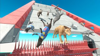 EXTREME SURVIVAL RAPPELLING DOWNHILL A TEST WITH TRAPS  Animal Revolt Battle Simulator [upl. by Weir]