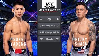 SONG YADONG VS RICKY SIMON FULL FIGHT UFC FIGHT NIGHT 223 [upl. by Ynatsyd115]