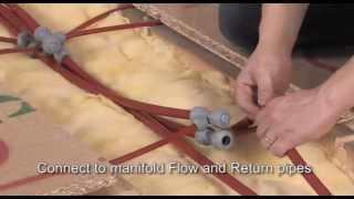 How to install Hep2O underfloor heating Modular Wood system from above [upl. by Terrye]