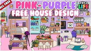 Toca Boca Free House design  Pink Purple Free house design  Toca life world [upl. by Asirac]