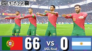 FIFA 23  MESSI RONALDO MBAPPE NEYMAR  ALL STARS  PORTUGAL 66  0 ARGENTINA fc25 [upl. by Elden121]