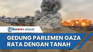 Detikdetik Gedung Parlemen Palestina di Gaza Dibom Tentara Israel Langsung Rata dengan Tanah [upl. by Anaejer]