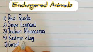 endangered animals of India listnames of endangered animals 10 endangered animals list [upl. by Marder103]