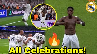 UNBELIEVABLE COMEBACK🔥All Real Madrid Celebration vs Dortmund🔥ViniciusMbappeRudiger celebrating [upl. by Tifanie469]