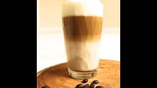 Latte macchiato recipe Easy home made 3 layers latte Italian [upl. by Nedmac]