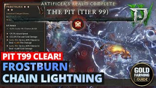 Chain Lightning Pit T99 Frostburn Lightning Spear Hybrid Sorcerer Diablo 4 Season 6 Vessel of Hatred [upl. by Manella]