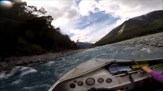 White water Jet boating up the Landsbrough river New Zealand [upl. by Popele958]