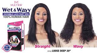 Mayde Wet amp Wavy Invisible Lace Part Wig  Loose Deep 20quot [upl. by Tarra999]