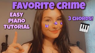 quotFavorite CrimequotOlivia Rodrigo EASY piano tutorial [upl. by Enilram444]