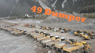 49 Dumper am Reschensee  Caterpillar  Liebherr  Volvo [upl. by Valli535]