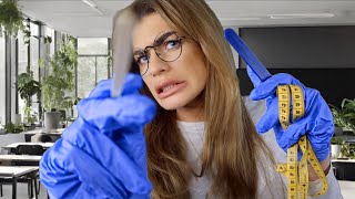 ASMR weird girl is inspecting your face in class 👽 face touching close up roleplay [upl. by Naujet708]