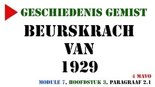 4 mavo  Beurskrach van 1929 MeMo 2009 Module 7 H3 paragraaf 21  Geschiedenis Gemist [upl. by Poole125]