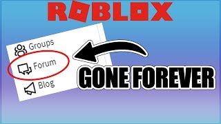 ROBLOX REMOVED THEIR FORUMS FOREVER [upl. by Mikah]