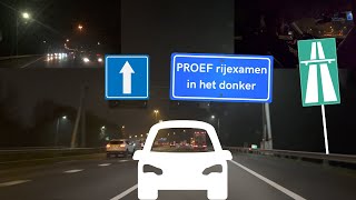 Rijlessen in het donker  praktijkexamen route rijden [upl. by Nebeur907]