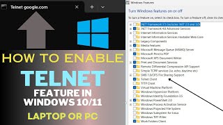 Quick amp Simple Enabling Telnet on Your Windows PC [upl. by Umeh]