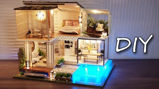 DIY Miniature Dollhouse Kit  Elegant amp Quiet With Garden Villa Design  Relaxing Satisfying Video [upl. by Beutner]