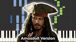 Pirates of the Caribbean  Hes a Pirate Amosdoll Piano Tutorial Synthesia [upl. by Barry]