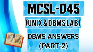 Important Viva Questions amp Answers of MCSL045DBMS Part2 Viva Questions amp Answers of dbms [upl. by Lednem]