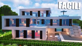 ✅Cómo hacer una casa MODERNA en Minecraft🏡 FÁCIL Y RÁPIDO 12 [upl. by Romney]