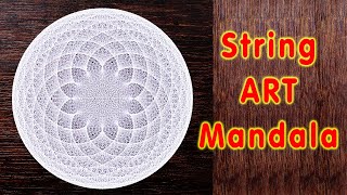 String art Mandala  Rainbow string art  Round shaped String art  How to do string art [upl. by Kostman894]